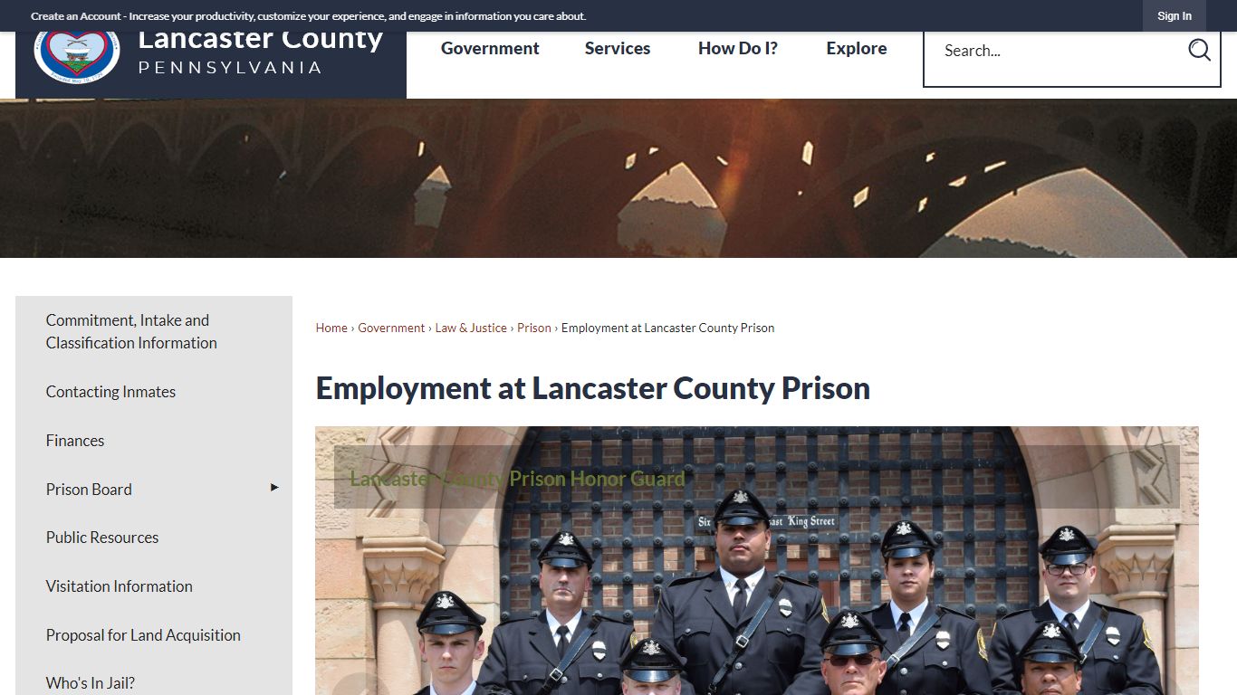 Employment at Lancaster County Prison