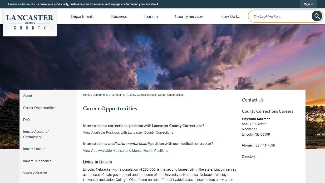 Career Opportunities | Lancaster County, NE